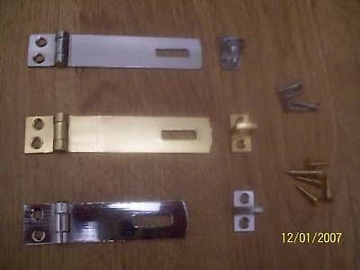 BRASS CHROME HASP AND STAPLE 2 1/2"63MM / 3"75MM NEW