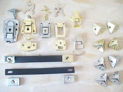 BRASS SILVER NICKEL CHEST TOOL TRUNK BOX CORNERS TOGGLE CATCHES SUITCASE HANDLES