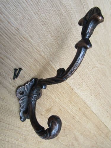 Buckingham Ornate Coat Hook Antique Copper