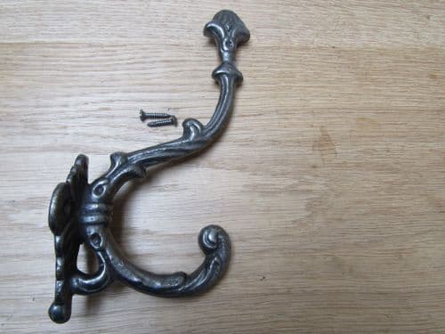 Buckingham Ornate Coat Hook Antique Iron