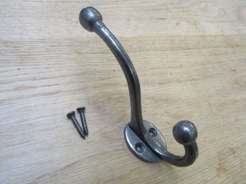Bulb End Tip Coat Hook Antique Iron