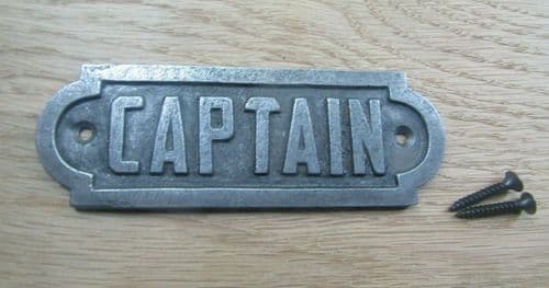 Captain Cast Iron Sign Plaque
