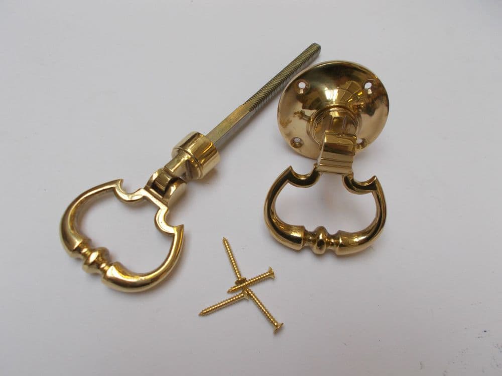 Carriage Rim Knob Set Polished Brass
