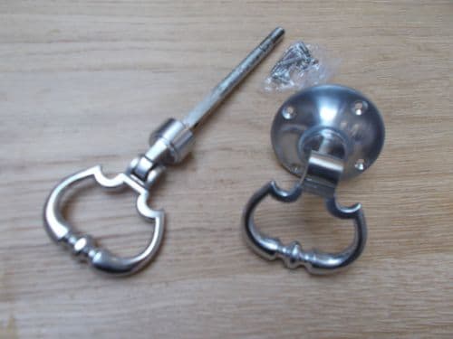 Carriage Rim Knob Set Satin Chrome