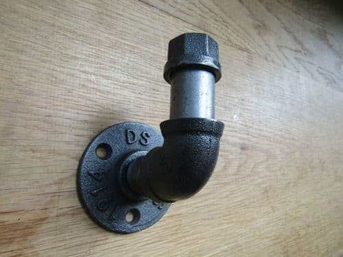 Cast Iron 1/2'' Pipe Coat Hook Peg Antique Iron