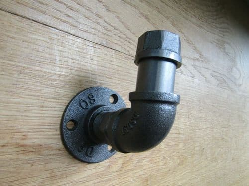 Cast Iron 3/4'' Pipe Coat Hook Peg Antique Iron