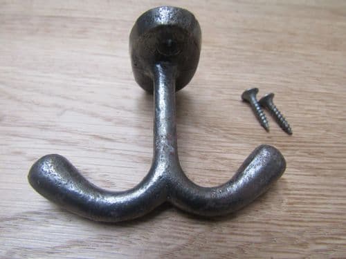 Cast Iron Double Ceiling Hook Antique Iron