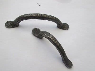 CAST IRON HAMMERED BEATEN CUPBOARD WARDROBE CANET DRAWER PULL HANDLES