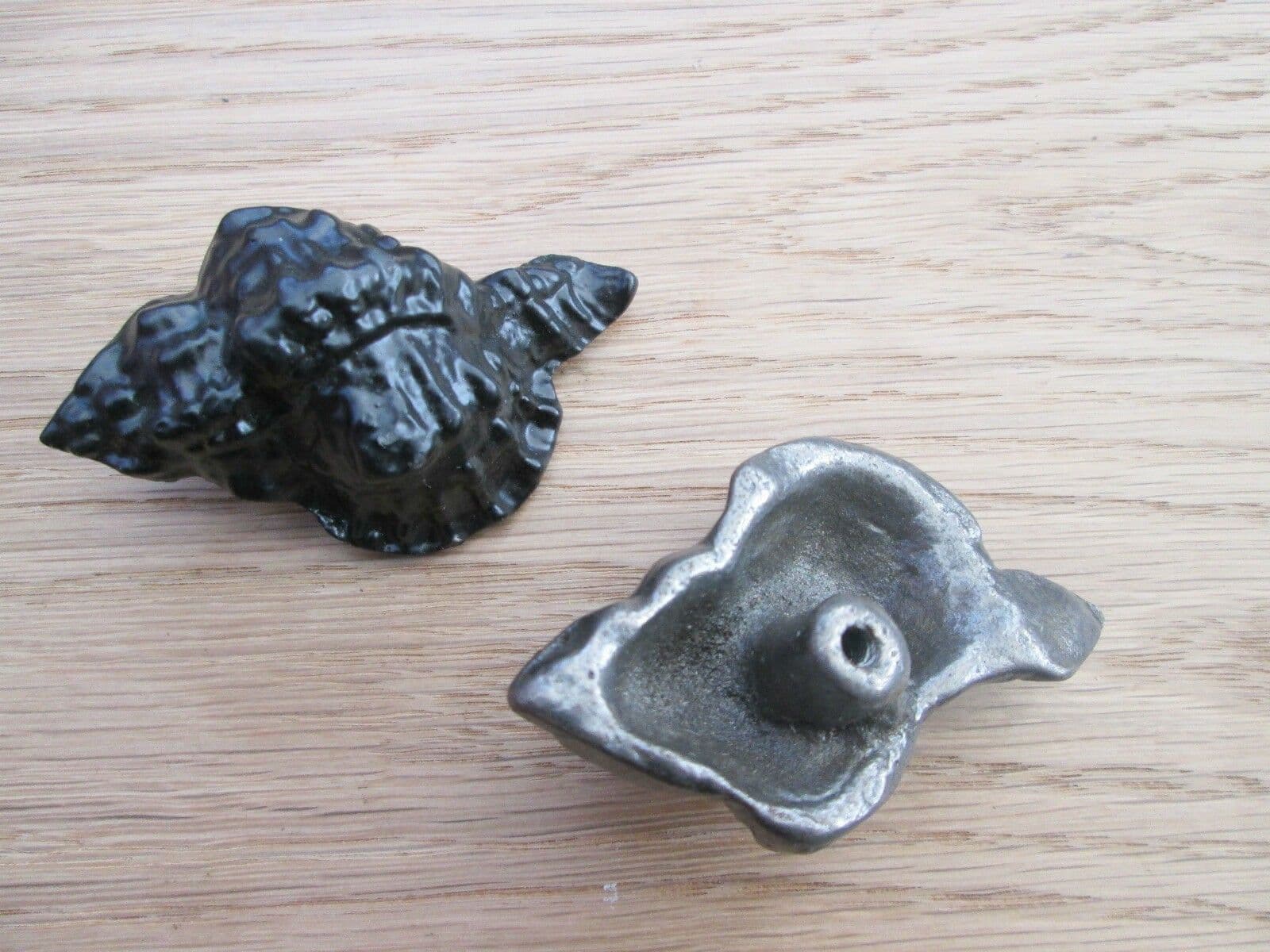 Cast Iron Sea Shell Cupboard Knob Antique Iron