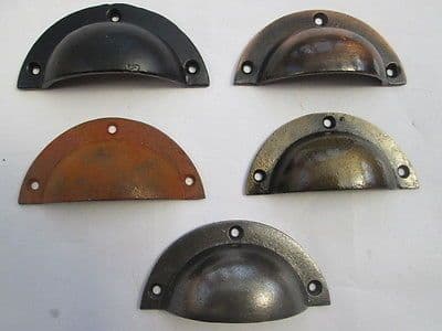 Cast Iron Victorian style Cup Shell Cupboard Kitchen Drawer Canet Pull Handle