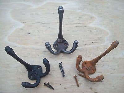 Cast iron Vintage Antique aged Style Hat and Coat Hook reclaimed reEdit Production