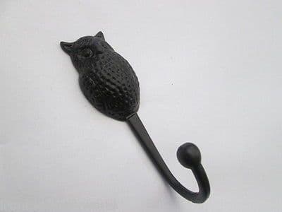 Cast Iron Vintage style Barn Owl Hook Coat wall utility Hanger Hoot Decor