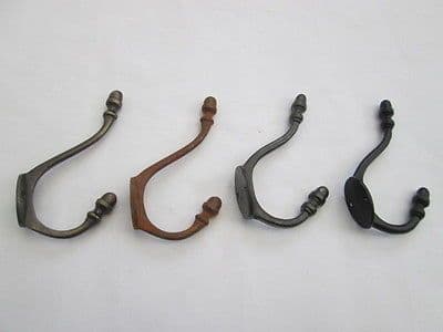 CAST WROUGHT IRON CLASSIC OLD ENGLISH DESIGN HAT AND & COAT HOOKS