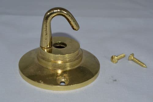 Ceiling Rose With Hook Polished Brass