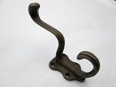 CLASSIC ART NOUVEAU TRADITIONAL COUNTRY STYLE CAST IRON HAT & AND COAT HOOK