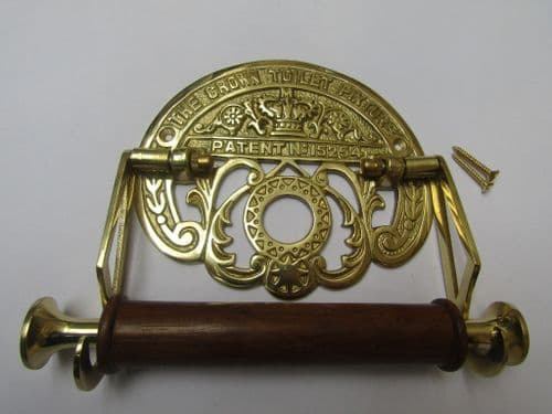 Crown Toilet Roll Holder Polished Brass