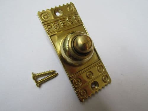 Decorative Bell Push Polished Brass