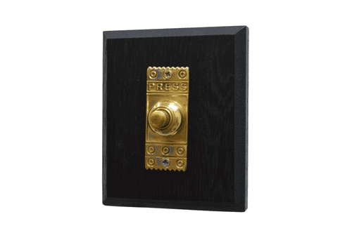 Decorative Bell Push Polished Brass On Wooden Board