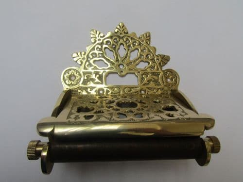 Decorative Toilet Roll Holder Polished Brass