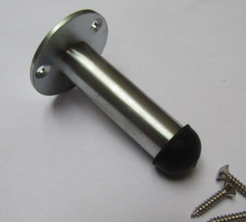 Door Stopper 2.5" Pipe Satin Chrome