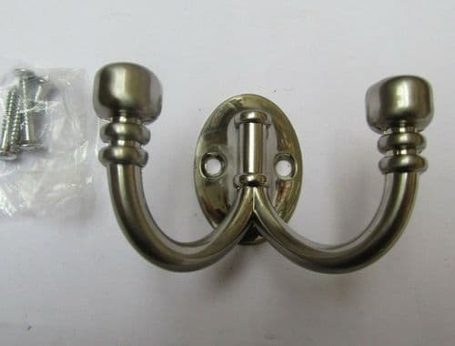Double Ball End Robe Hook Satin Nickel