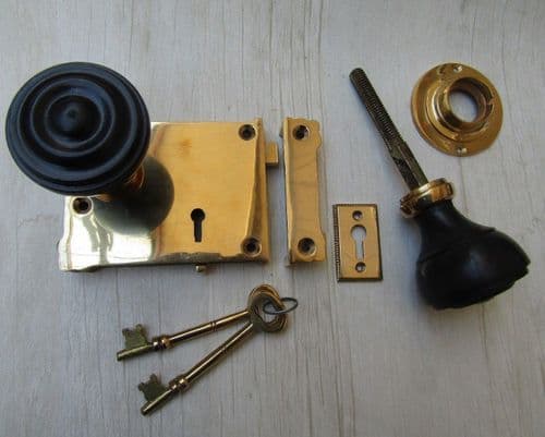 East Lake Rim Lock & Bun Rimmed Ebony + Brass Set