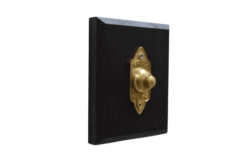 Edwardian Bell Push Polished Brass On Wooden Board