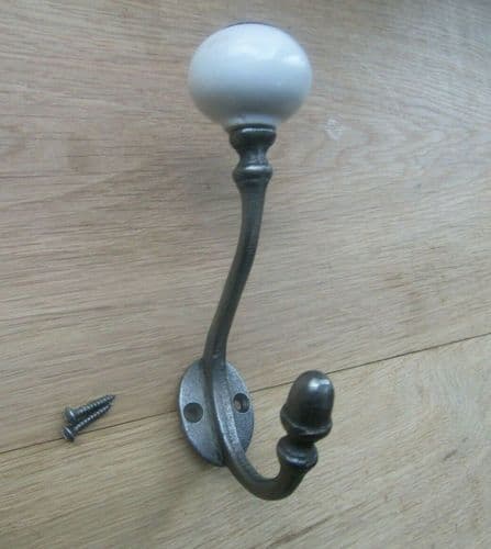Eldon White Ceramic Coat Hook