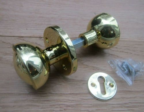 Electro Brass Pack Of 3 Plastic Rim Mortice Knobs