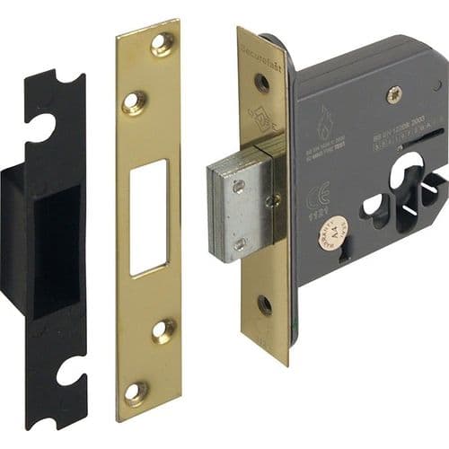 Euro Profile Deadlock 76mm Polished Brass