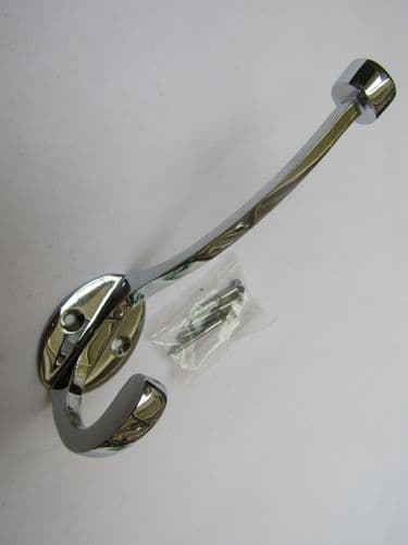 Flat Top Retro Coat Hook Polished Chrome