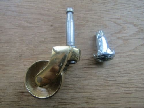 Furniture Grip Neck Peg Castor Polished Brass