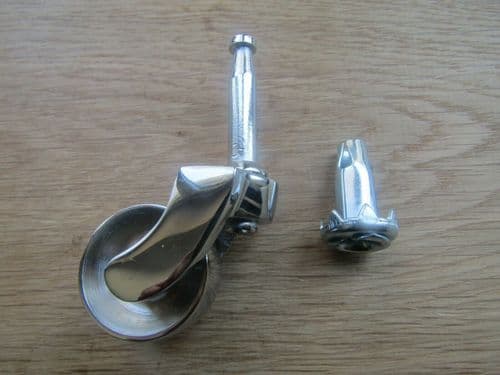 Furniture Grip Neck Peg Castor Polished Chrome