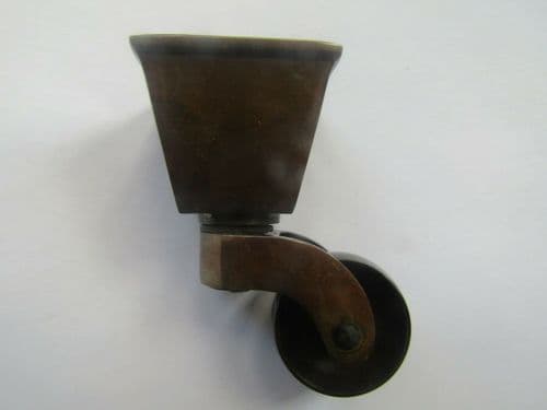 Furniture Square Cup Castor Antique Brass