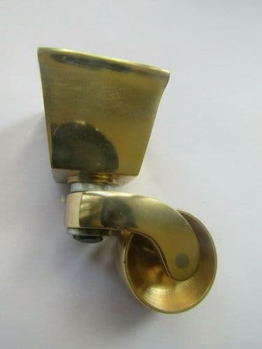 Furniture Square Cup Castor Polished Brass