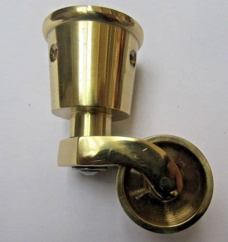 Furniture Swivel Wheel Cup Castor Polished Brass