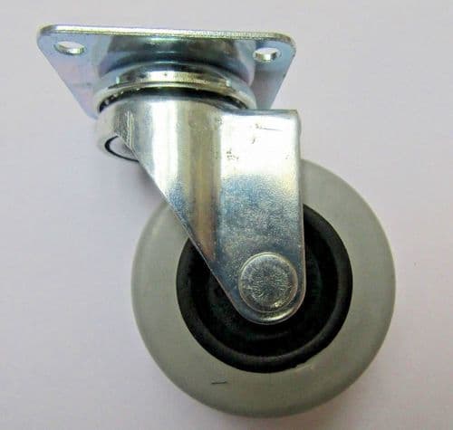 Furniture Swivel Wheel Grey Rubber Plate Fix