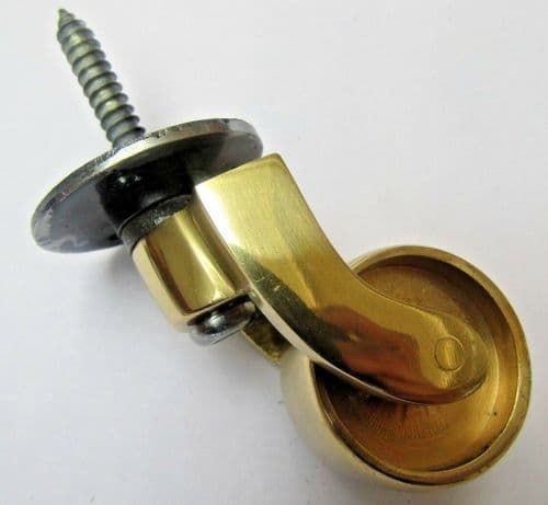 Furniture Swivel Wheel Polished Brass Screw In Castor