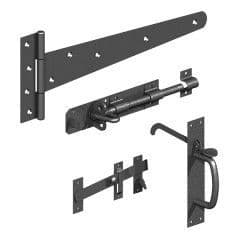 Gatemate 18'' Black Side Gate Kit With Suffolk Latch