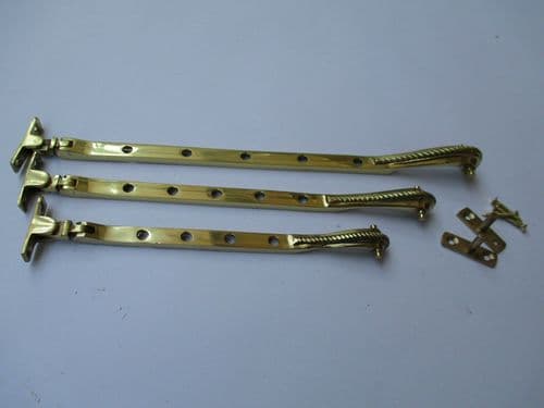 Georgian Casement Stay Arm 8" Polished Brass