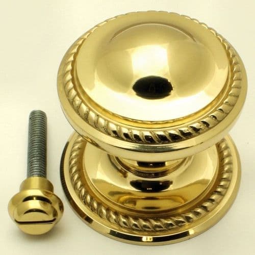 Georgian Centre Door Knob Polished Brass