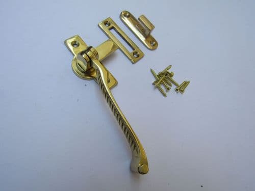 Georgian Hook & Mortice Fastener Polished Brass