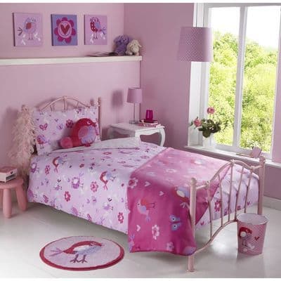 Girls Kids Childrens Pink Purple rdie Flower Bedroom Duvet Single