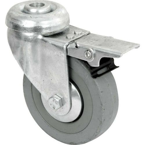 Grey Rubber Bolt Hole Fixing Castor 50mm