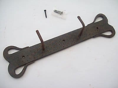 Hand Forged Antique aged Iron Kitchen Hanging pan pot Mug rack rail Blacksmith