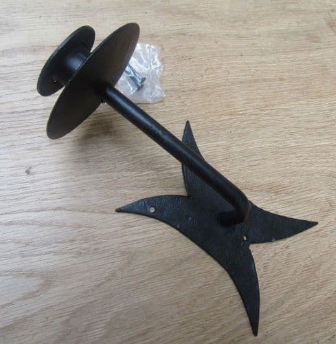 Hand Forged Candle Holder Black Wax Socket Insert Fancy Backplate