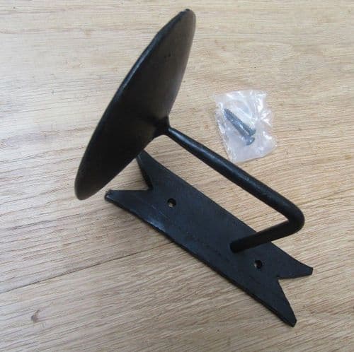 Hand Forged Candle Holder Black Wax Spike In Fancy Backplate