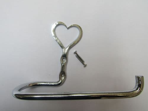 Hand Forged Heart Toilet Roll Holder Chrome