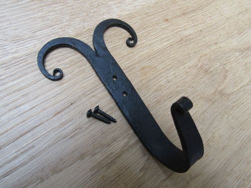 Hand Forged Rams Horn Large Black Wax