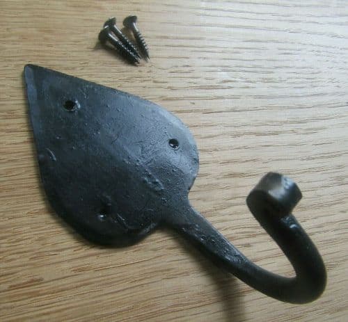 Hand Forged Spade Hook Black Wax